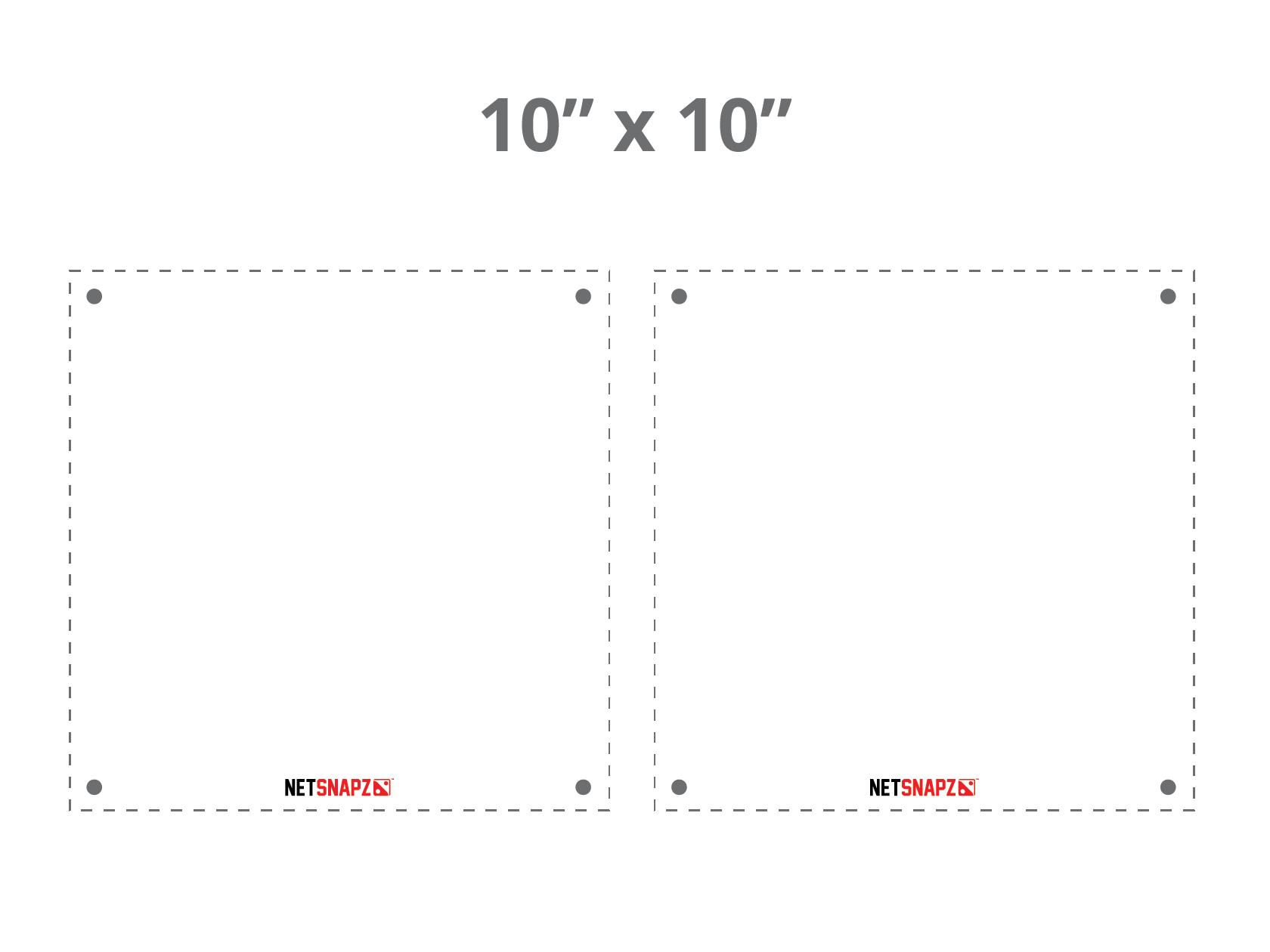 10 by 10 inch NetSnapz snap-on net banner size guide