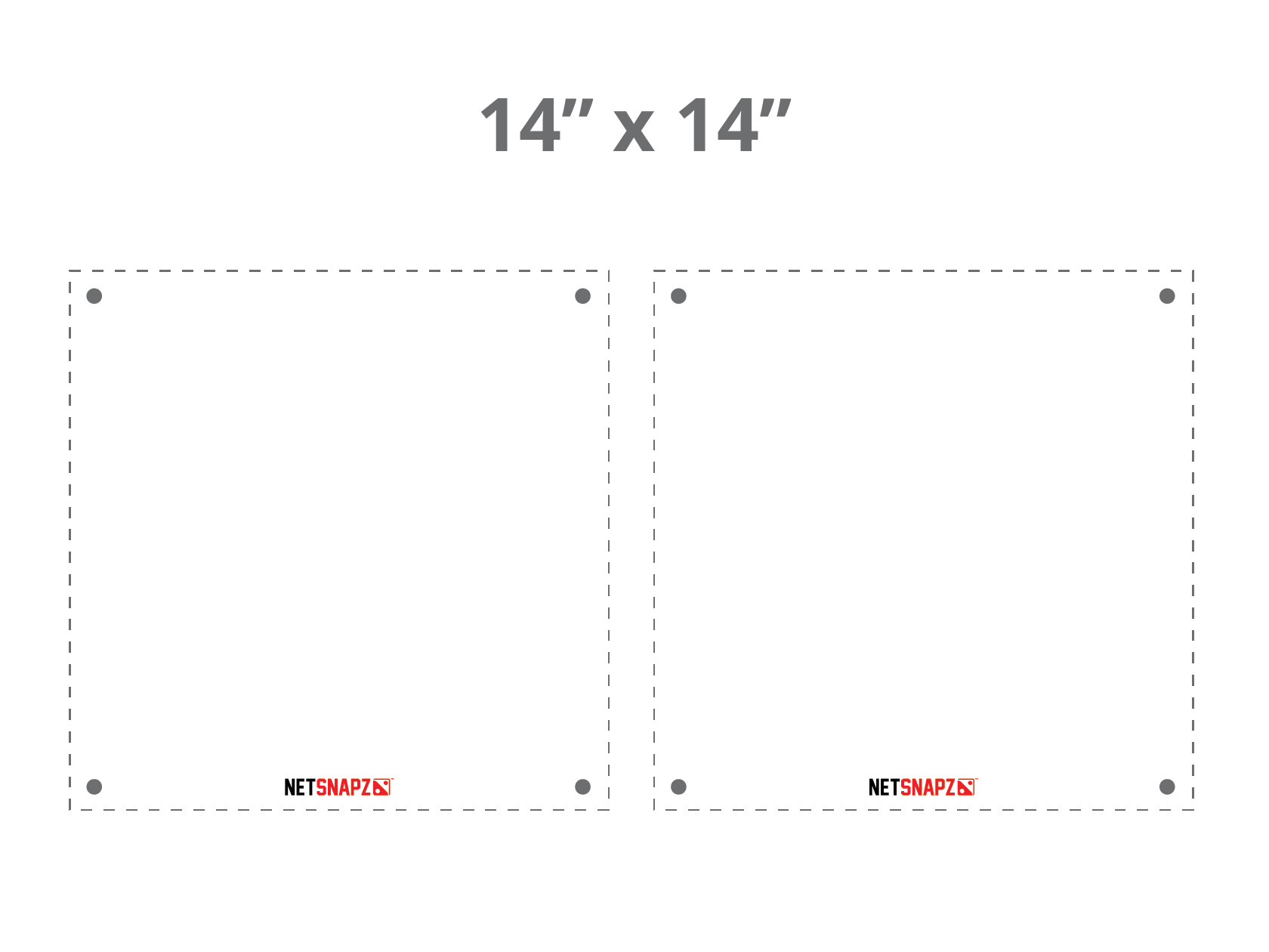 14 by 14 inch NetSnapz snap-on net banner size guide