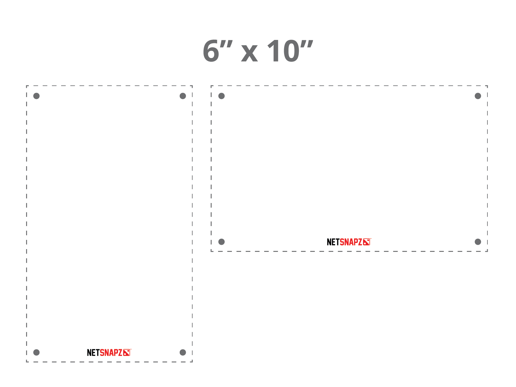 6 by 10 inch NetSnapz snap-on net banner size guide