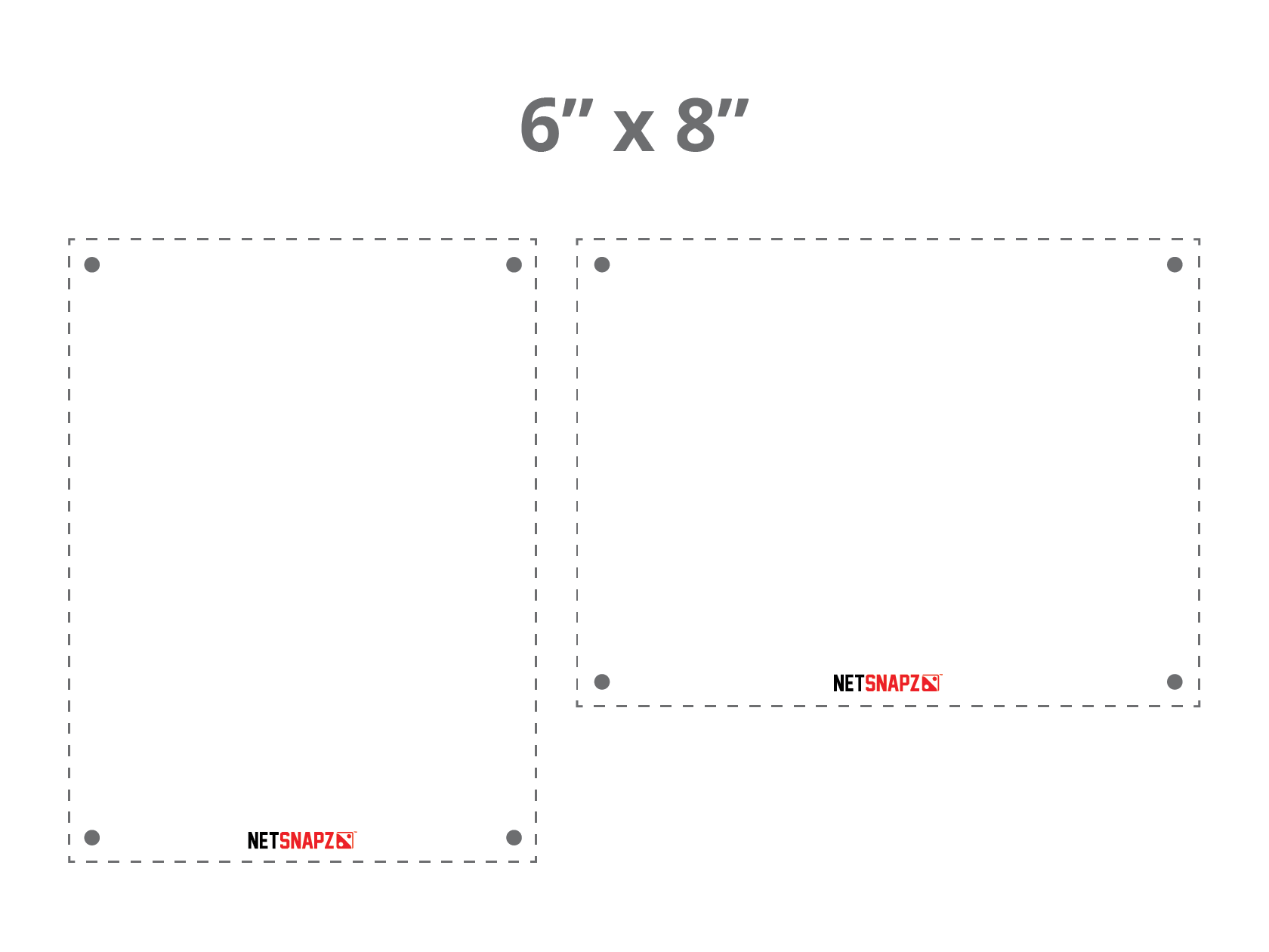 6 by 8 inch NetSnapz snap-on net banner size guide